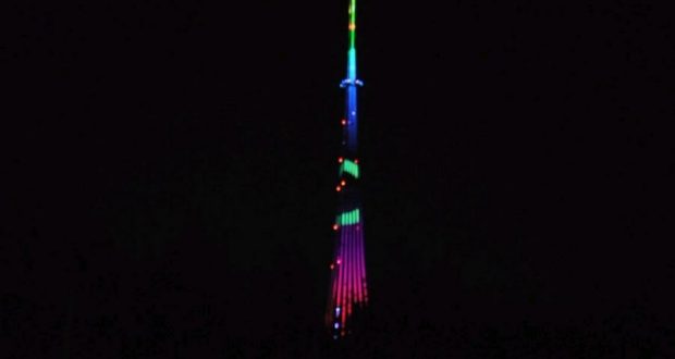 На самой высокой елке Нижнекамска появилась иллюминация в честь 100-летия ТАССР