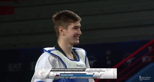 Taekwondist  Rafael Ayukaev defeated an opponent from Germany and became European champion