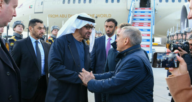 UAE President Sheikh Mohamed bin Zayed Al Nahyan arrives in Kazan to take part in the BRICS Summit