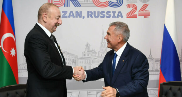 Azerbaijani President Ilham Aliyev arrives in Kazan to take part in the BRICS summit