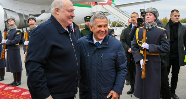 President of the Republic of Belarus Aleksander Lukashenko arrives in Kazan