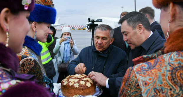 President of Kyrgyzstan Sadyr Japarov arrives to Kazan to take part in the BRICS Summit