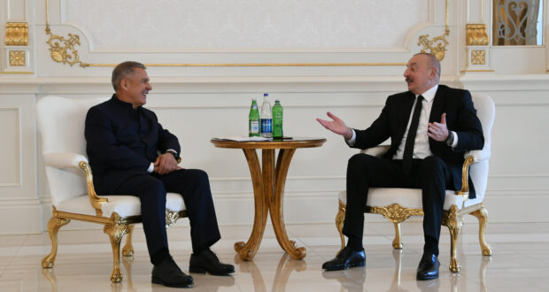 Rais of Tatarstan Rustam Minnikhanov meets President of Azerbaijan Ilham Aliyev