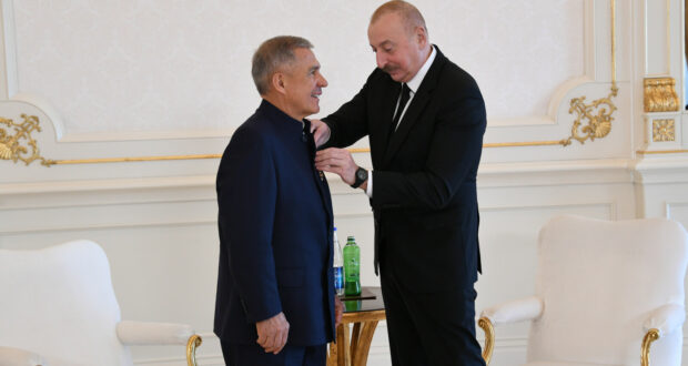 The President of Azerbaijan presented the Order of “Dostlug” to the Rais of Tatarstan